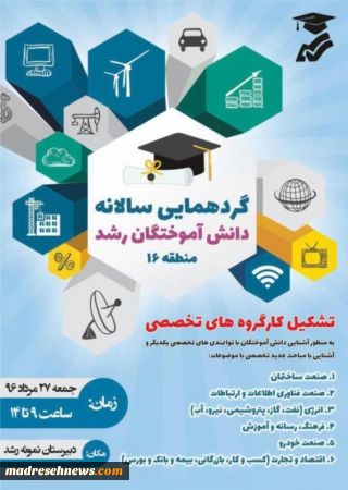 برگزاری دومین گردهمایی سالانه دانش‌آموختگان دبیرستان نمونه رشد منطقه ۱۶ تهران